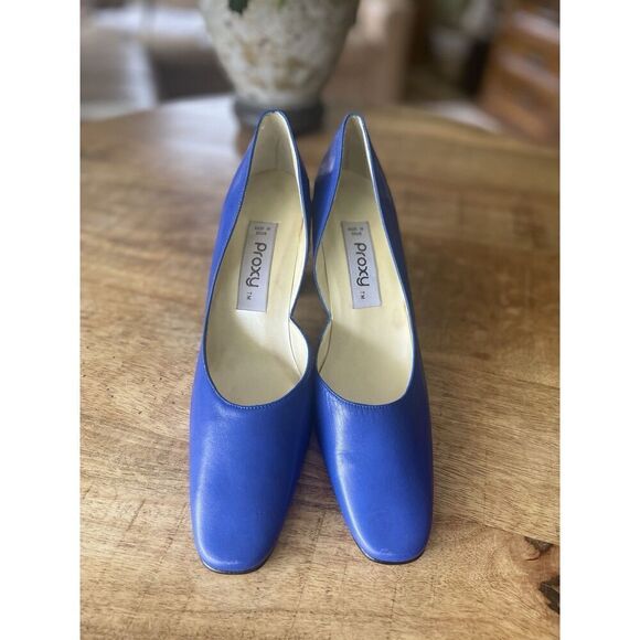 ProXy Vintage LEATHER INSIDE AND OUT Women’s Blue Heels Pumps 8.5 - Picture 2 of 11